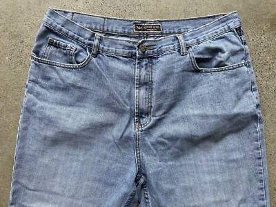 Vintage Giorgio Armani Light Wash Blue Cotton Denim Distressed 