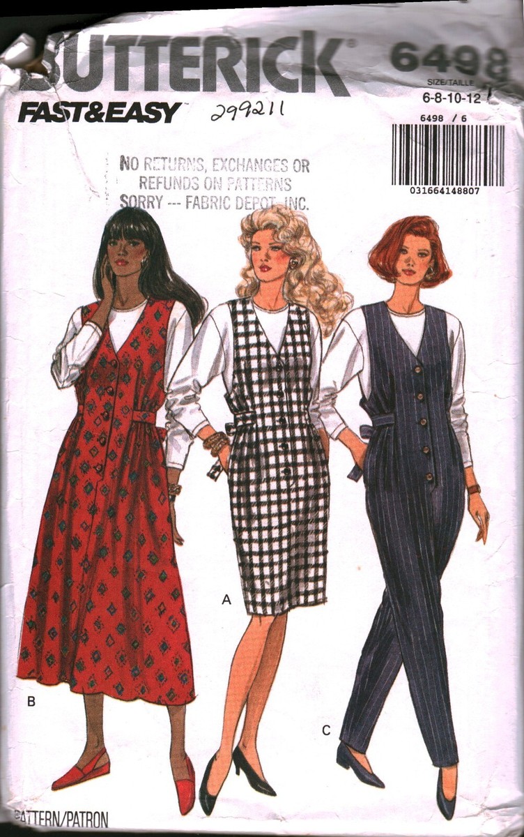 6498 Vintage Butterick Sewing Pattern Misses Maternity Jumper