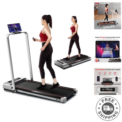 2-in-1 Foldable Treadmill with Remote Control - 300 lb Capacity, Home & Office