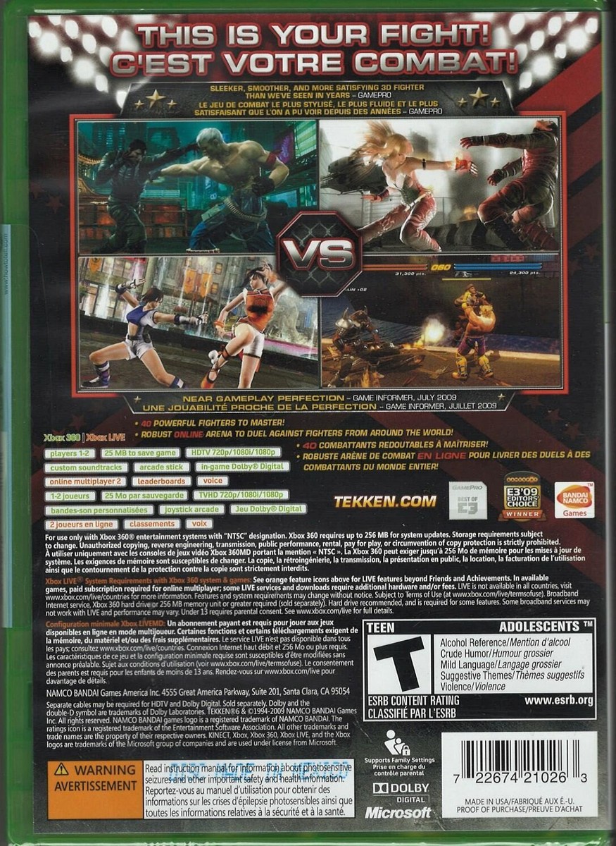 Tekken 6 (Platinum Hits) Xbox 360 (Brand New Factory Sealed US