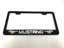 Mustang New Black License Plate Frame Cover Holder Caps Stainless Steel Mustang New Black License Plate Frame Cover Holder Caps Stainless Steel