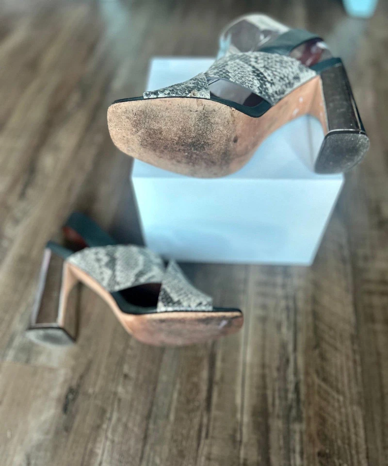 Tacones gruesos Rebecca Minkoff Pina cruzados de piel de serpiente con cordones Foto 4 de 4