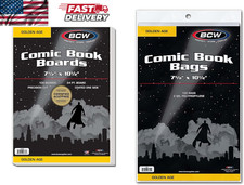 100 Pack BCW Golden Age Comic Book Bags Resealable And Boards Acid Free