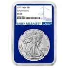 2025 $1 1-oz American Silver Eagle NGC MS69 ER Blue Label Blue Core