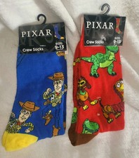 Disney Pixar Mens Crew Socks 2 Pair Toy Story
