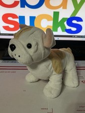 Webkinz HM679 Brown White Bulldog Puppy Plush Stuffed Animal NO Code Rare