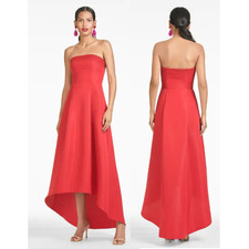 NWT Sachin & Babi Blake Strapless Embellished Faille Evening Gown Cherry Red 6