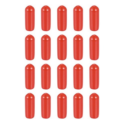 20Pack 3/16'' ID Red Screw Thread Protector Rubber End Caps Bolt Covers for Bolt