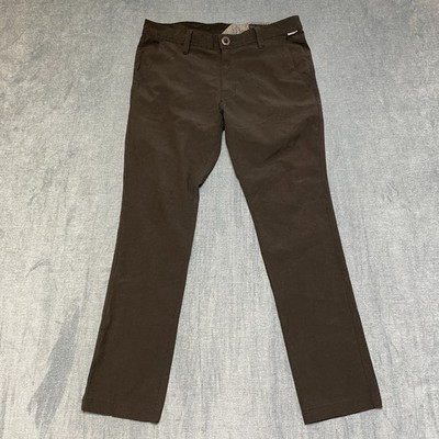 Volcom Chino Pants Mens 32 Black Flat Front Outdoor Business Formal Office Wear
