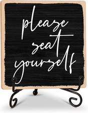 Bathroom Sign Desk Decor, Please Seat Yourself Sign Housewarming Gifts, Funny Ba