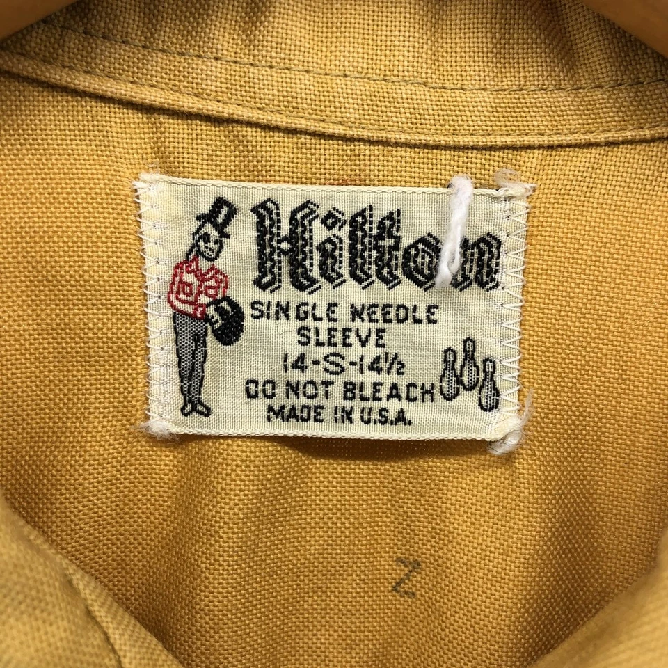 Camisa de Bowling Hilton Vintage Años 60 Cuadrada Hecha en EE. UU. Para Hombre Talla Pequeña Foto 3 de 4