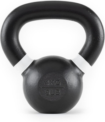 Single Cast Iron Kettlebell | Powder Coated - Wide Handle Weights for Core & Glu