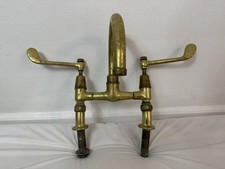 SURGEONS TAPS LARGE LEVER BRASS AGED PATINA KITCHEN MIXER NEED REFURBED
