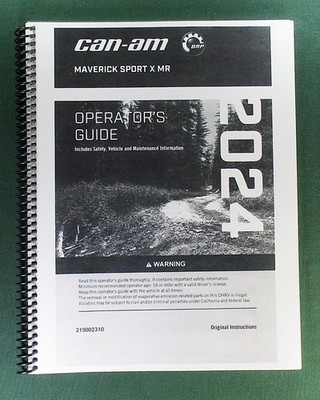 2024 Can-Am Maverick Sport X mr 1000R Owner's Manual: With Protective Covers