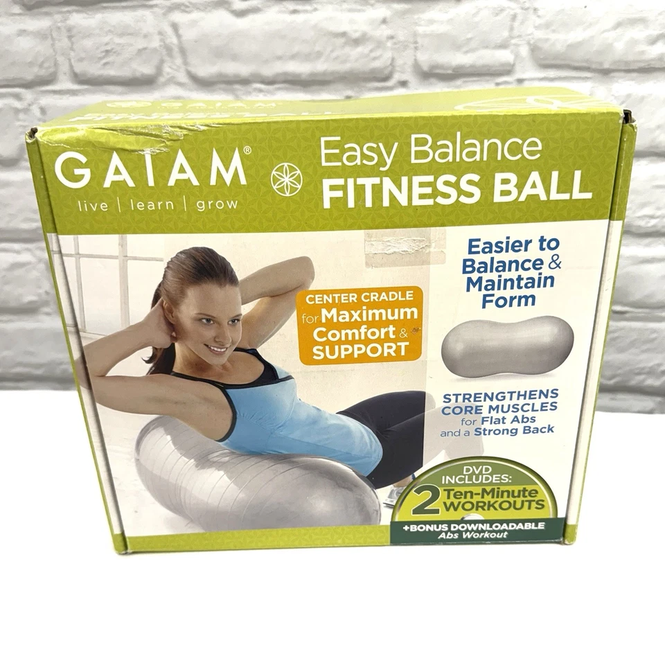 Gaiam Easy Balance Large Fitness Ball Center Cradle Comfort Support Pump & DVD - Image 4 of 4