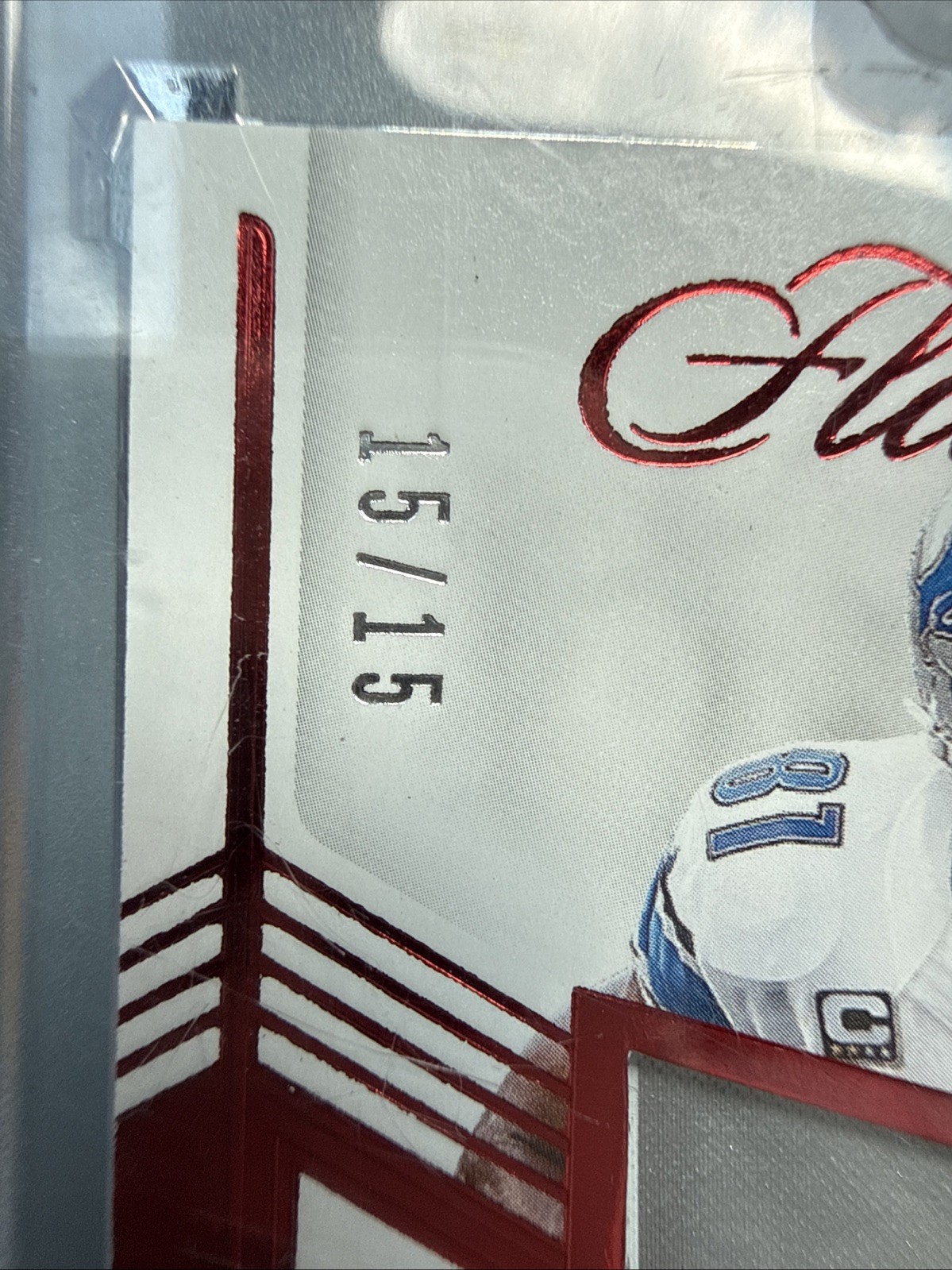 2025 FLAWLESS CALVIN JOHNSON AUTO ON CARD 2 COLOR PATCH AUTOGRAPH # 15/15 SEALED view 2
