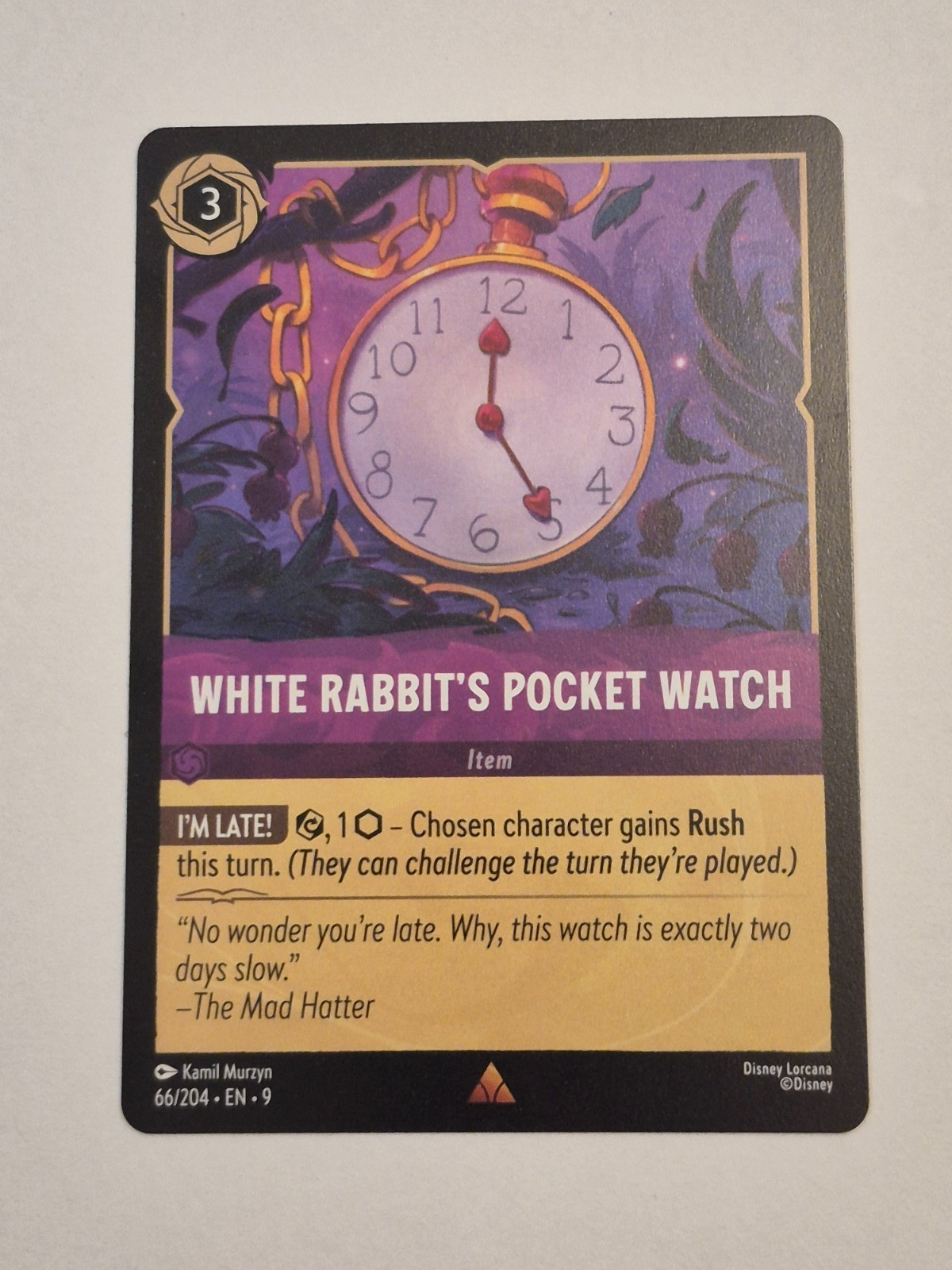 Lorcana Fabled - White Rabbit's Pocket Watch - 66/204 - Rare - M/NM