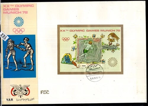 RV YEMEN 1971 - FDC - OLYMPICS - GERMANY - SPORTS