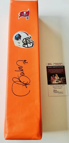 RONDE BARBER SIGNED AUTOGRAPHED TAMPA BAY BUCCANEERS TOUCHDOWN PYLON HOF JSA COA