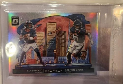 CJ Stroud/Stefon Diggs 2024 Optic #5 DUAL DOWNTOWN SSP PRIZM🔥🏈🔥