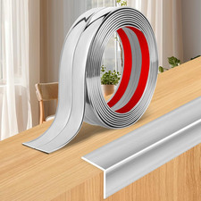 Flexible Peel and Stick Wall Corner Protector Trim, 2.4in x 40ft, Silver