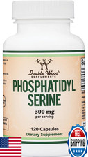 Double Wood PhosphatidylSerine Supplement 300mg 120 Capsules Brain Focus Memory