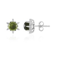 Cavill Vesuvianit Ohrringe Damen 925 Silber Platin Rundschliff Zirkon 1,37Ct