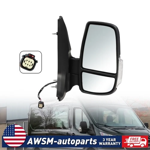 Passenger Right Side Power Mirror with Lamp For Ford Transit 150 250 350HD10to24