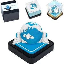 Time Piece 3D Calendar 2026, 3D Calendar Memo Pad, DIY Carving Art Blue Earth