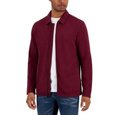 Alfani Men's Maroon Red Cotton Harrington French Terry Zip Front Jacket Size XXL