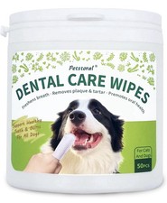 Dental Care Wipes for Dogs and Cats, 50 Count,Teeth and Gum Cleaning, Plaque Tar