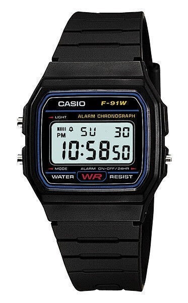 Casi0 Classic Digital Rubber Watch F-91W Melbourne Men Unisex Gift Black Vintage