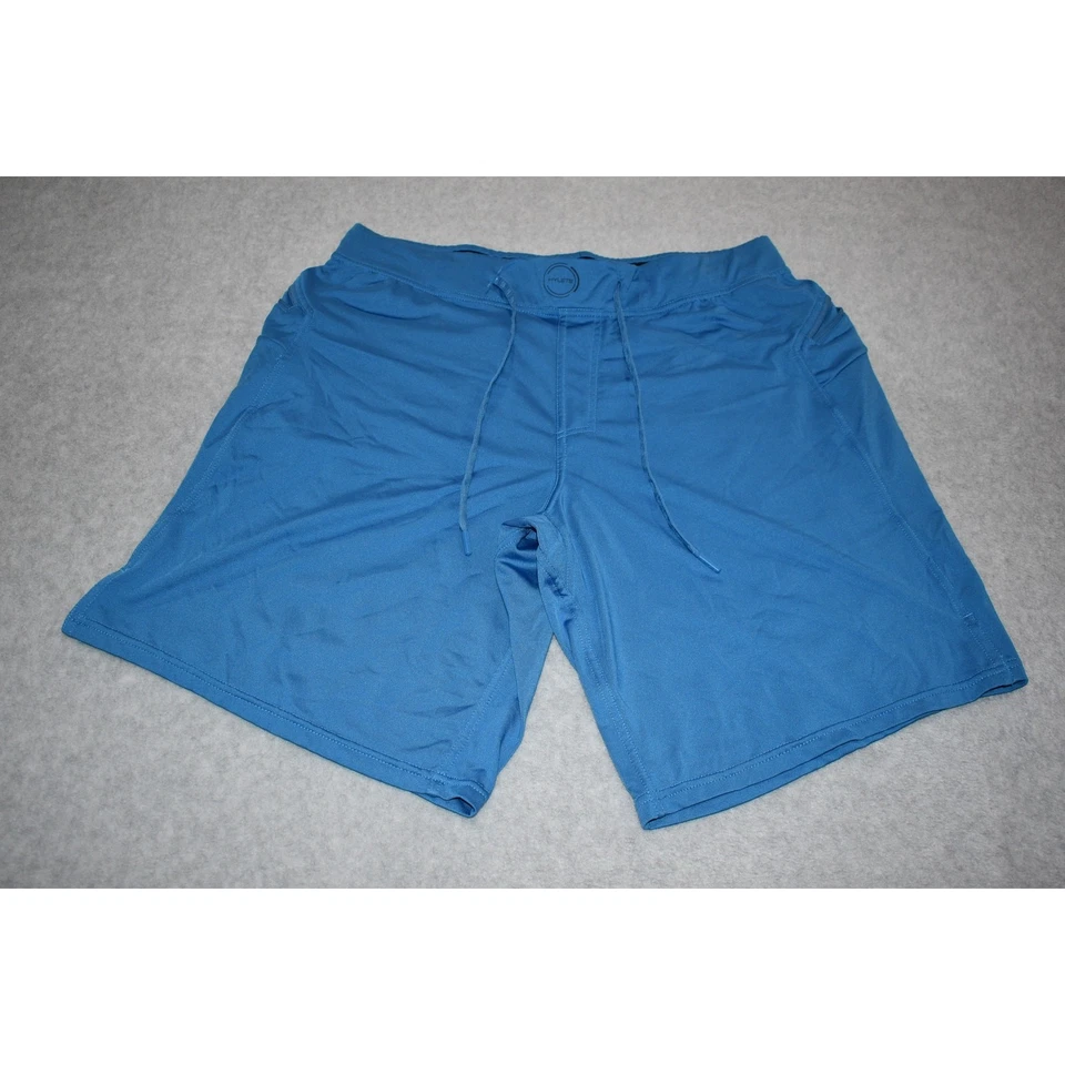 Hylete  Shorts Mens Size Large Stretch Gym Workout Polyester Blue Zip Pockets - Image 2 of 4