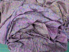 Vintage Silk Saree for Crafting Sewing Quilting Upcycled Projects Purple Yellow