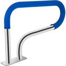Swimming Pool Handrail Ladder Handrail Stainless Steel Rail w/ Base Plate