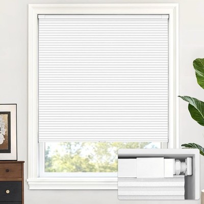 Cordless Cellular Shades, No Tools No Drill Blackout, 36'' W x 48'' H White