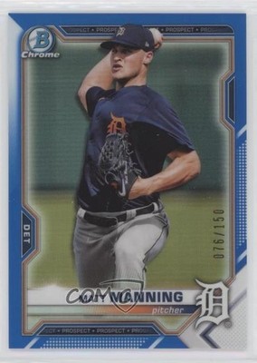2021 Bowman Chrome Prospects Blue Refractor 76/150 Matt Manning #BCP-205 s3g