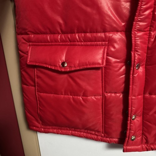 VINTAGE Swingster Puffer Jacket Made In USA “RJ Corman Railroad” Red Men’s XL - Picture 4 of 15