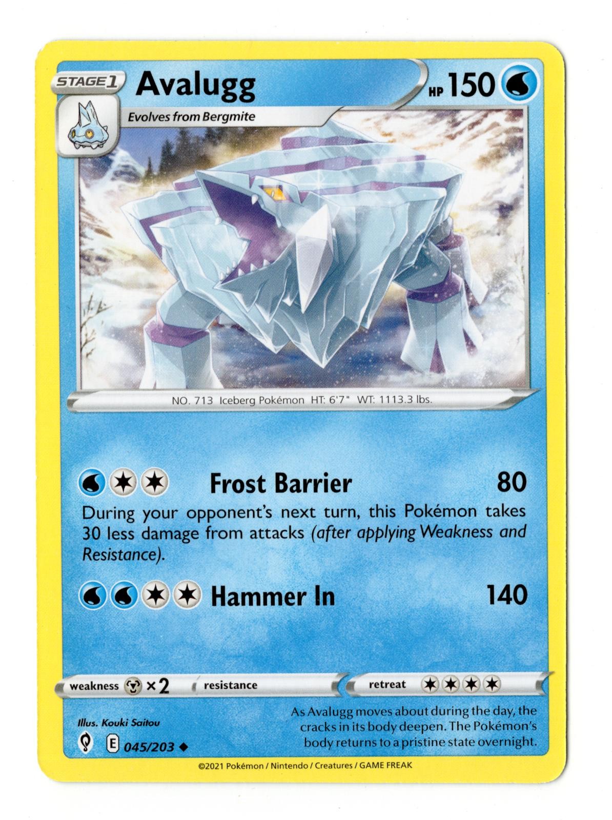 Avalugg 045/203 Uncommon Evolving Skies Pokemon Near Mint