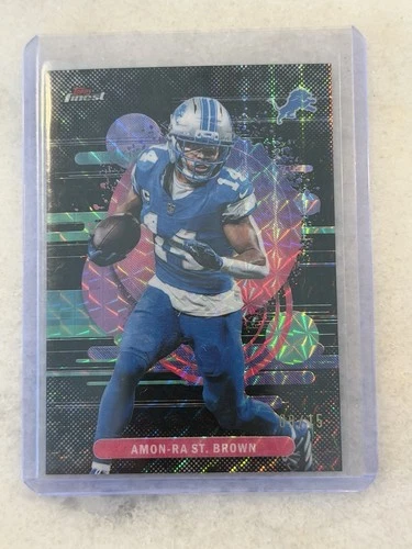 2025 Topps Finest Football Black Refractor Amon-Ra St. Brown #164