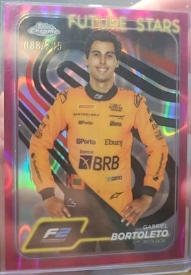 2024 Topps Chrome F1 Future Stars Gabriel Bortoleto #28 Fuchsia Refractor /225
