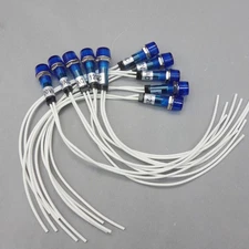 10Pcs 120V AC/DC 10mm Blue Mini LED Pilot Lights CYLINDRICAL Cap with wire USKY3