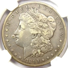 1893-CC Morgan Silver Dollar $1 Carson City Coin - Certified NGC VF Detail