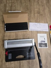 Manual Binding Machine, 21-Hole, 450 Sheets, Comb Binding Machine w/1 Box Combs