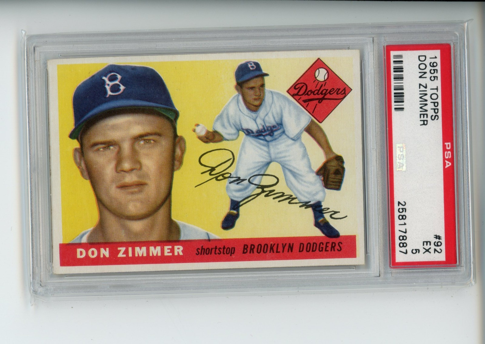 1955 Topps Don Zimmer #92 Brooklyn Dodgers PSA 5 EX