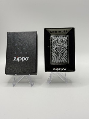 Zippo Eagle Shield Emblem Windproof Lighter Street Chrome 49450 New With Box