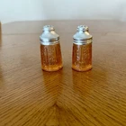 FEDERAL SHARON/CABBAGE ROSE PINK  2 1/2" SALT & PEPPER SHAKERS. DEPRESSION GLASS