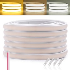 Image of 12V Neon COB LED Strip Light Waterproof Flexible Tape Bedroom Kitchen Cabinet De