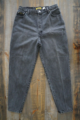Vintage SASSON High Waist Black Jeans Talon Zipper Sz 18 (TAG) ~34x~31 SEE PICS