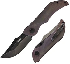 VDK Knives Talisman Folding Knife 3.25" D2 Tool Steel Blade Brown G10 Handle